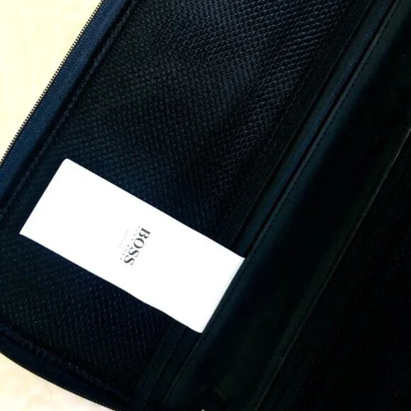 NEW! Luxe Hugo Boss Large Travel Organizer Fabric Hard Case Electronics Holder - Picture 4 of 6
